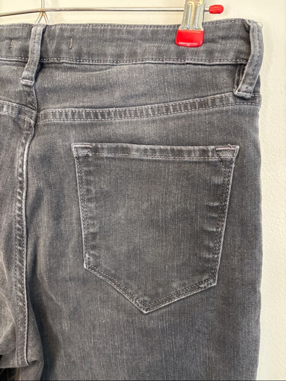 Free People High Rise Straight Raw Hem Jeans Charcoal Grey / Washed Black Sz 29 - Picture 8 of 12
